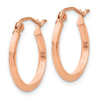 14k Rose 2.5mm Knife Edge Hoop Earrings-TH497