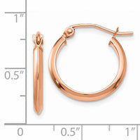 14k Rose 2.5mm Knife Edge Hoop Earrings-TH497