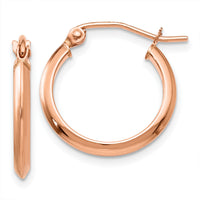 14k Rose 2.5mm Knife Edge Hoop Earrings-TH497