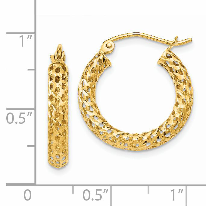 14k Mesh Hoop Earrings-TH515