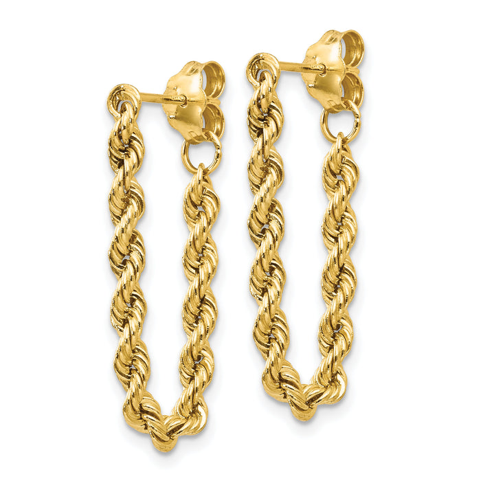 14K Hollow Rope Earrings-TH553