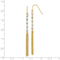 14K Two-tone Bead Tassel Earrings-TH554