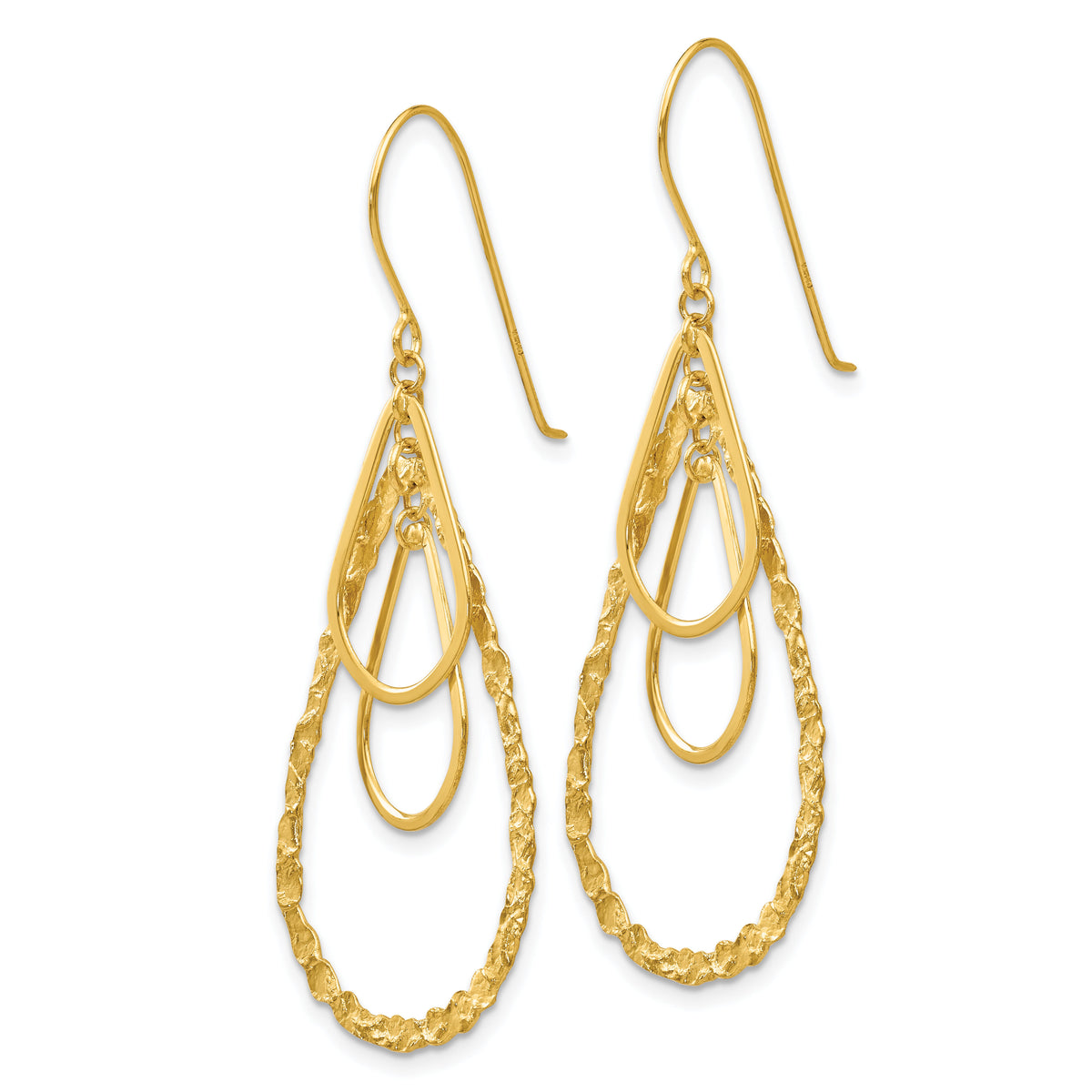 14K Tear Drop Earrings-TH565