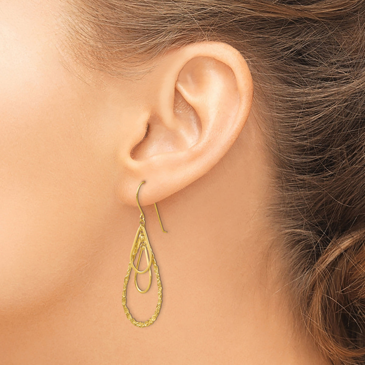 14K Tear Drop Earrings-TH565
