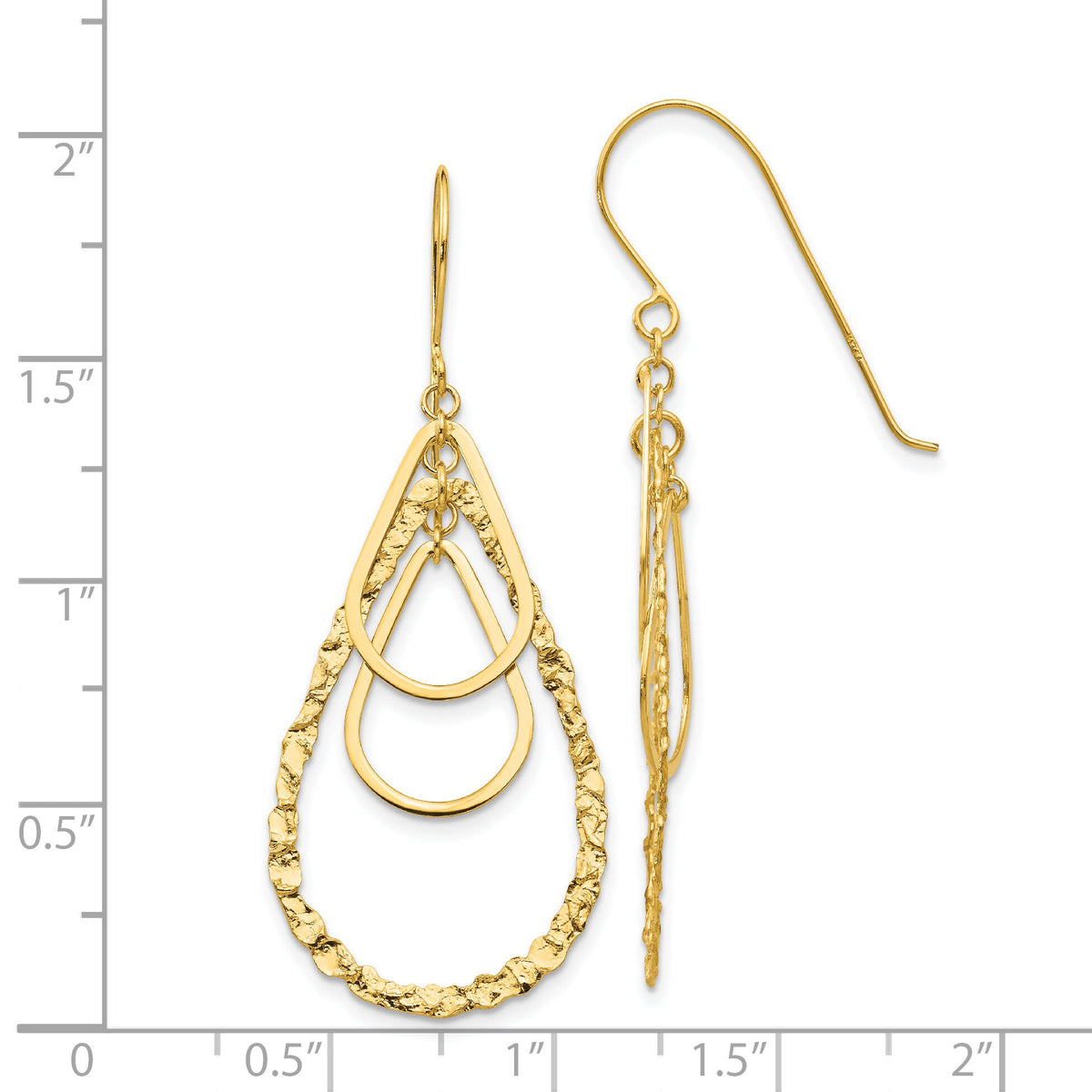 14K Tear Drop Earrings-TH565