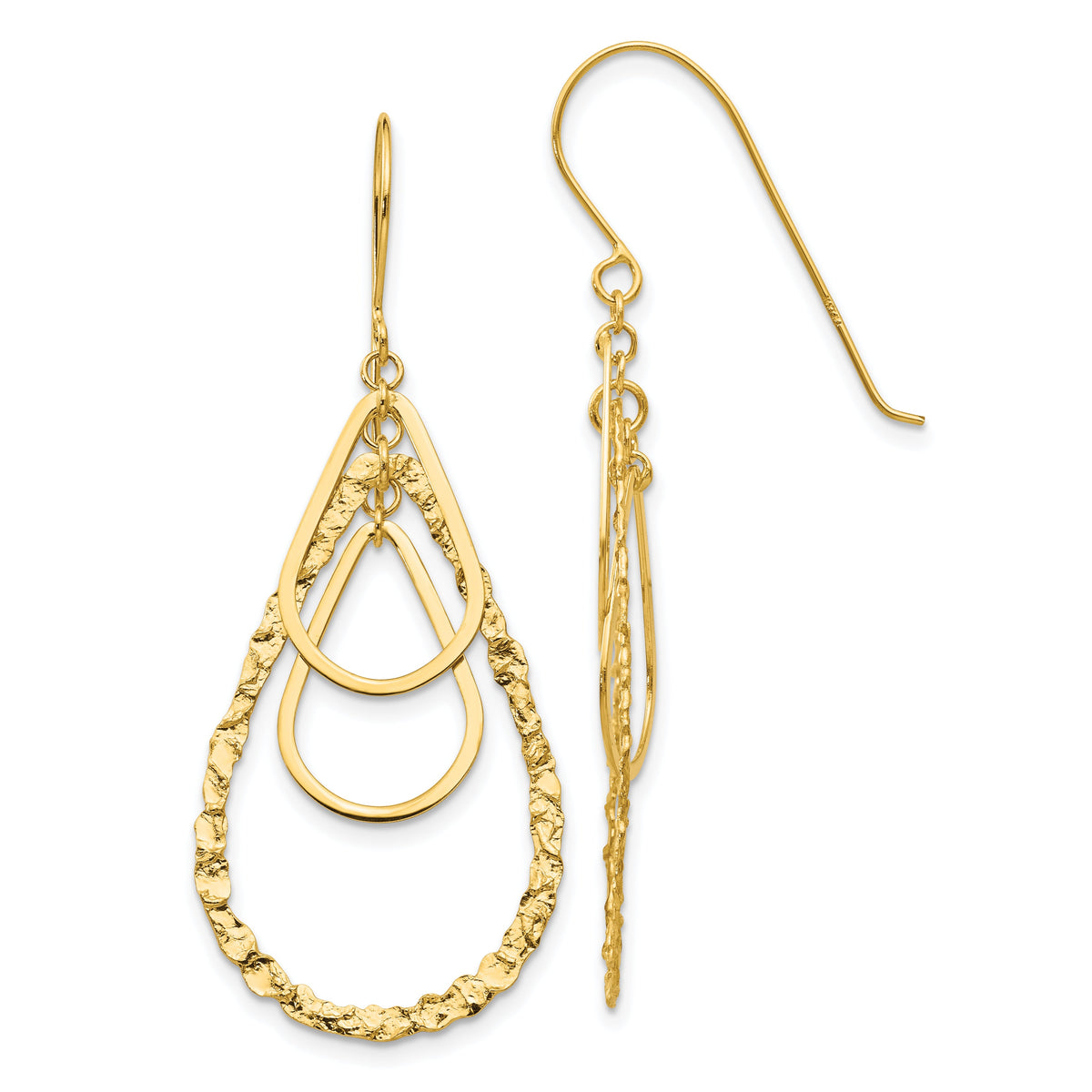 14K Tear Drop Earrings-TH565