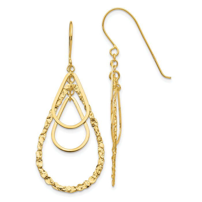 14K Tear Drop Earrings-TH565