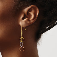 14K Tri-Color Faceted Circle Earrings-TH569