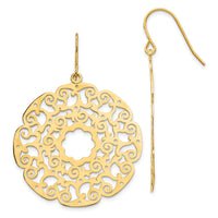 14K Fancy Lace Filigree Dangle Earrings-TH589