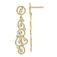 14k and Rhodium Filigree Dangle Earrings-TH591