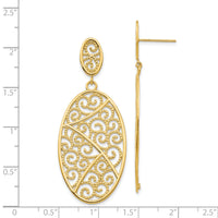 14K Oval Dangle Earrings-TH608