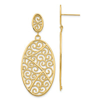 14K Oval Dangle Earrings-TH608