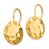 14k Hammered Circle Disc Earrings-TH651