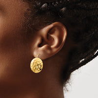14k Hammered Circle Earrings-TH652