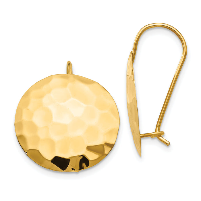 14k Hammered Circle Earrings-TH652