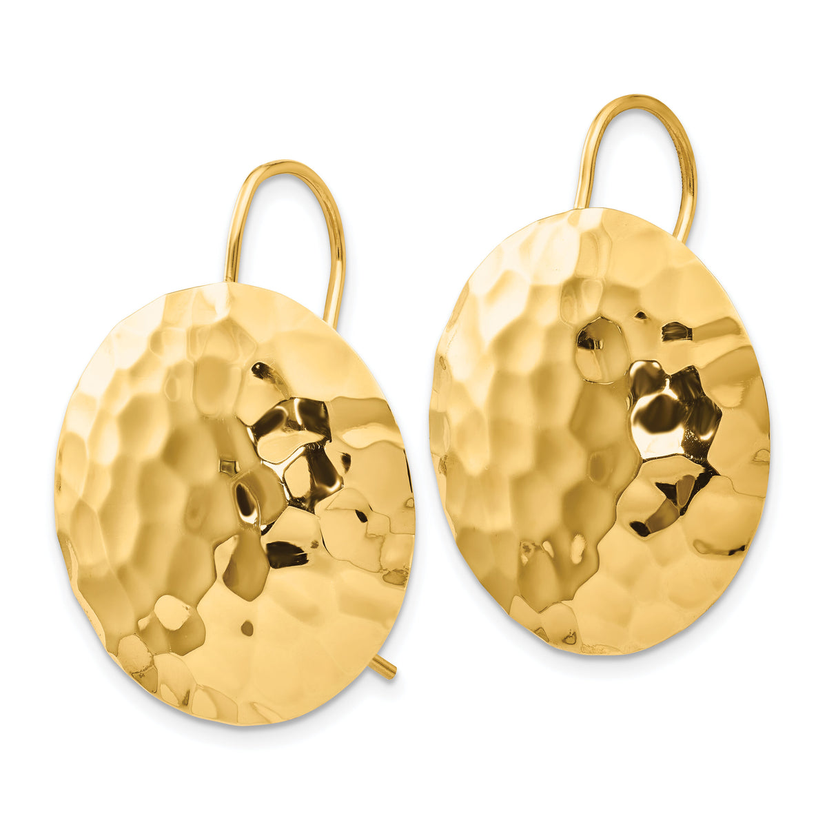 14k Hammered Circle Earrings-TH653