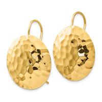 14k Hammered Circle Earrings-TH653
