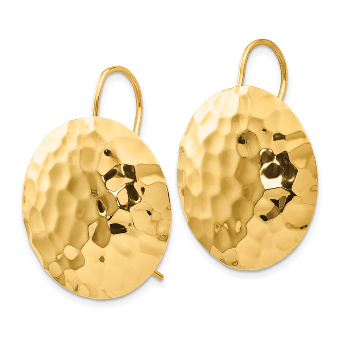 14k Hammered Circle Earrings-TH653