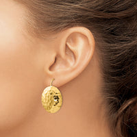 14k Hammered Circle Earrings-TH653