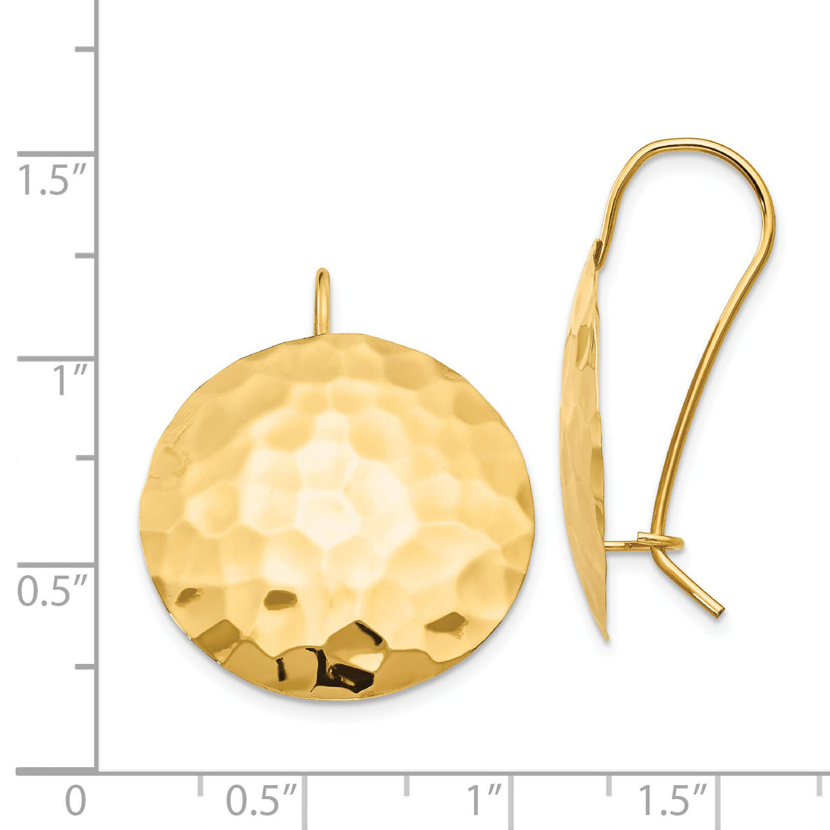 14k Hammered Circle Earrings-TH653