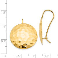 14k Hammered Circle Earrings-TH653