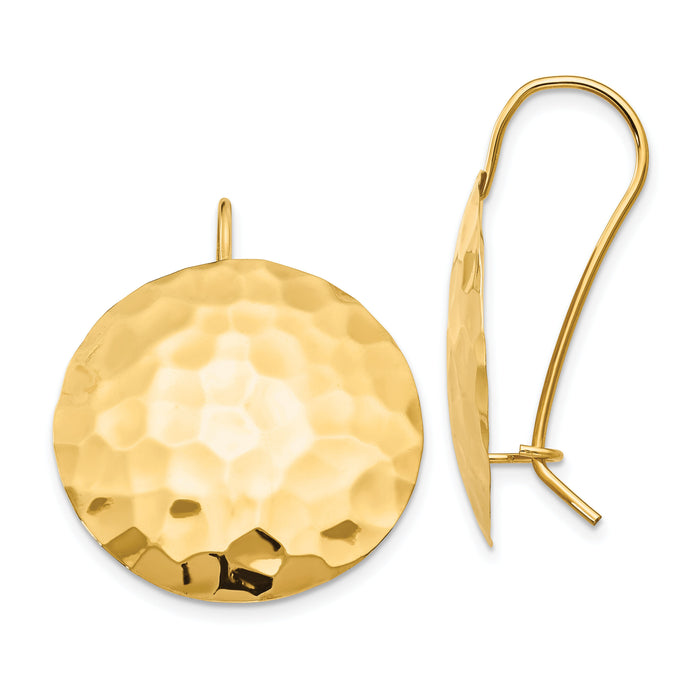 14k Hammered Circle Earrings-TH653