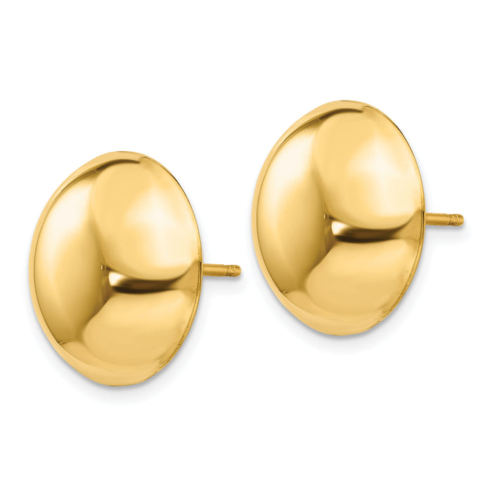 14k 15.50mm Button Post Earrings-TH654