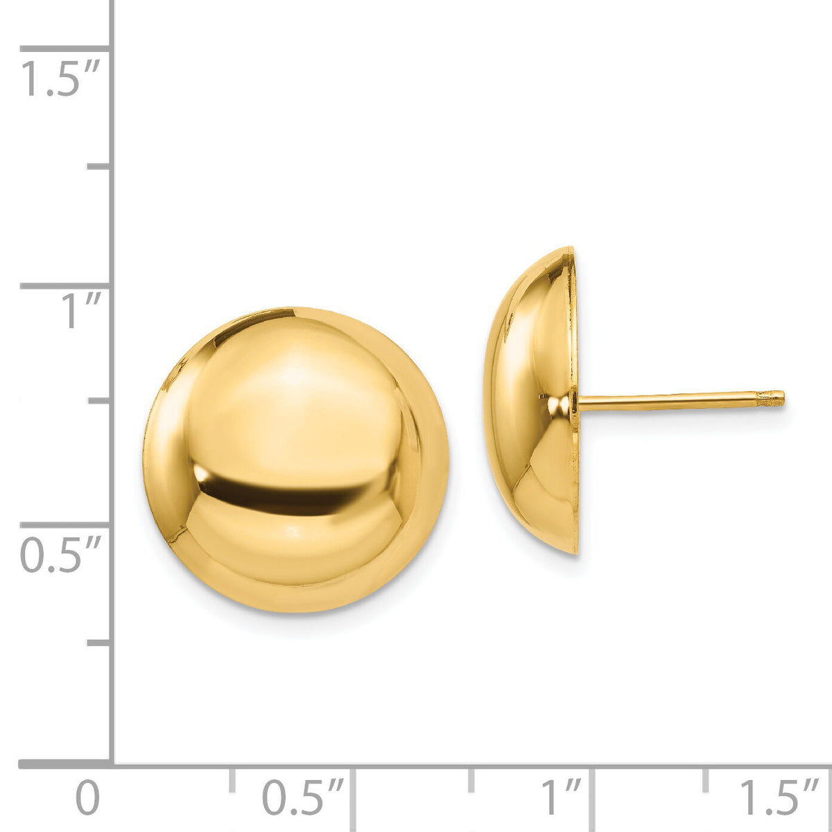 14k 15.50mm Button Post Earrings-TH654
