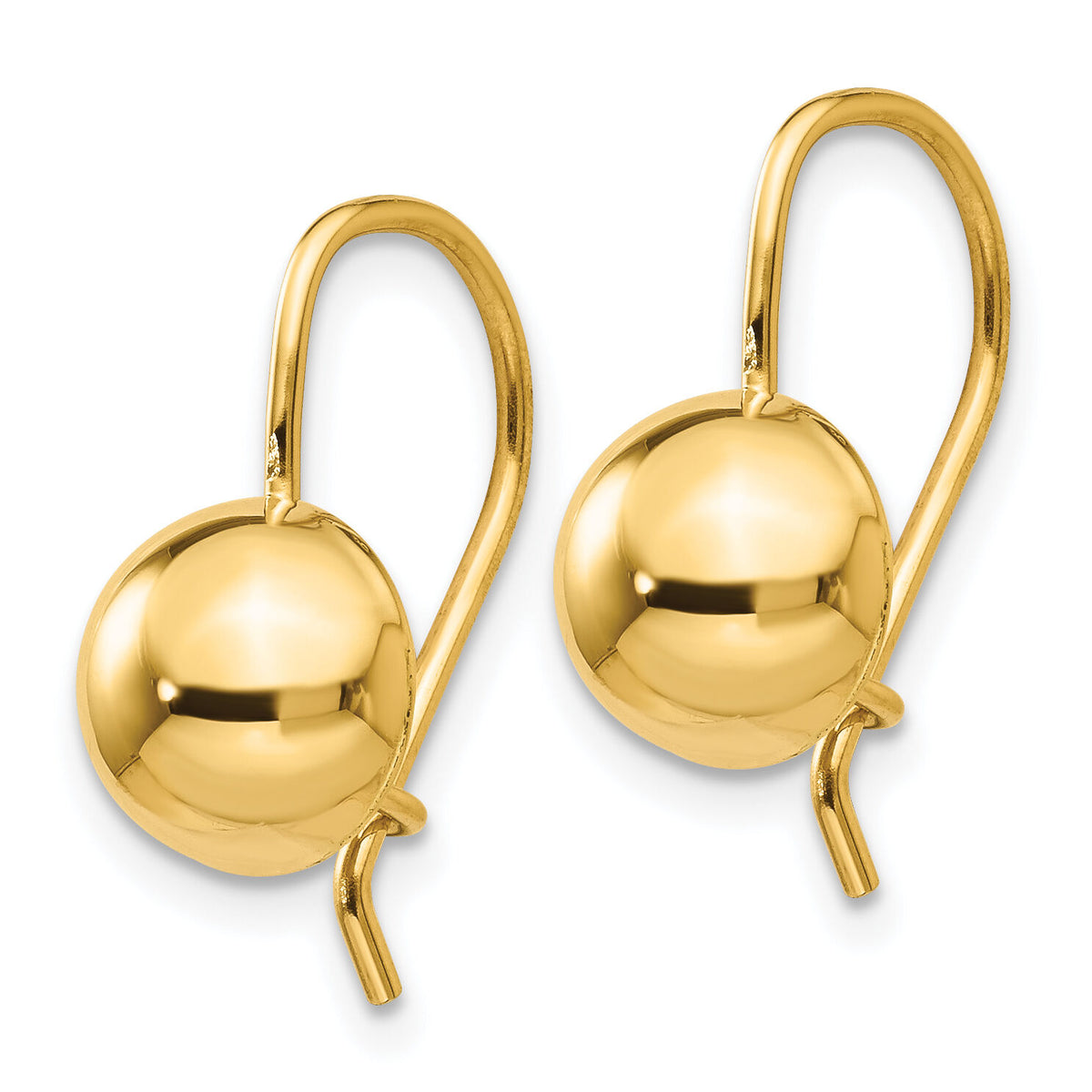 14k 8.00mm Hollow Half Ball Earrings-TH656