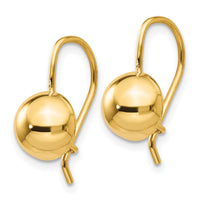 14k 8.00mm Hollow Half Ball Earrings-TH656