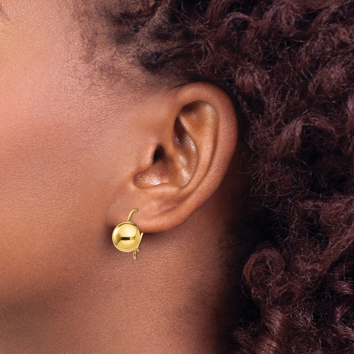 14k 10.50mm Hollow Half Ball Earrings-TH657