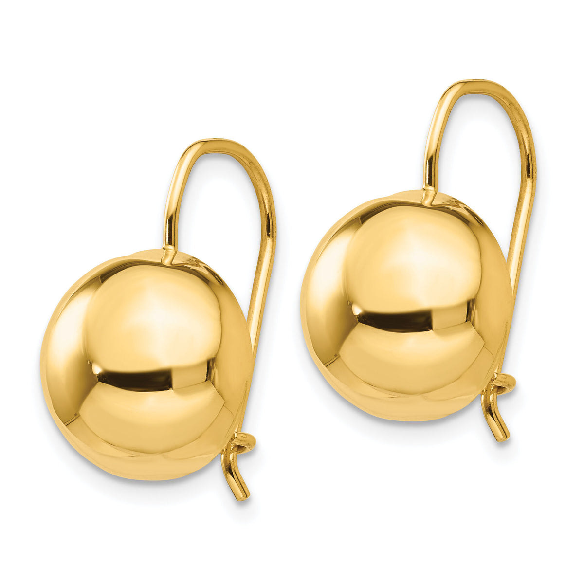 14k 12.00mm Hollow Half Ball Earrings-TH658
