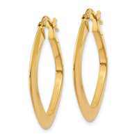 14K Tapered Square Hoop Earrings-TH775