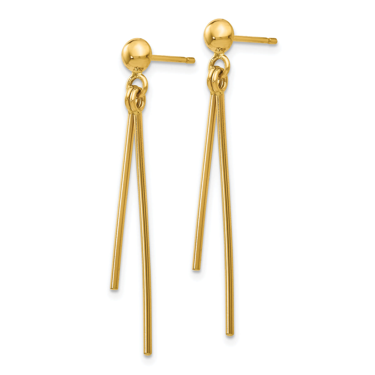 14k Polished Post Dangle Earrings-TH931