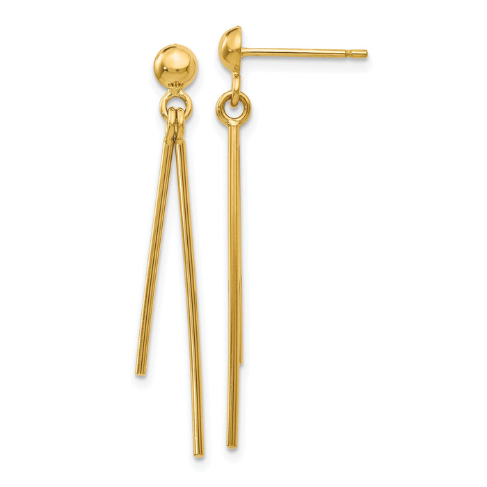 14k Polished Post Dangle Earrings-TH931