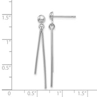 14k White Gold Polished Post Dangle Earrings-TH932