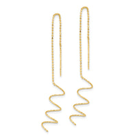 14k Polished Diamond-cut Spiral Threader Earrings-TH951