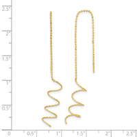 14k Polished Diamond-cut Spiral Threader Earrings-TH951