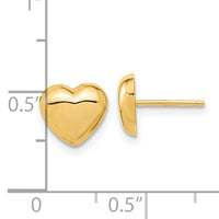 14k Gold Polished Heart Post Earrings-TH968