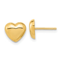 14k Gold Polished Heart Post Earrings-TH968