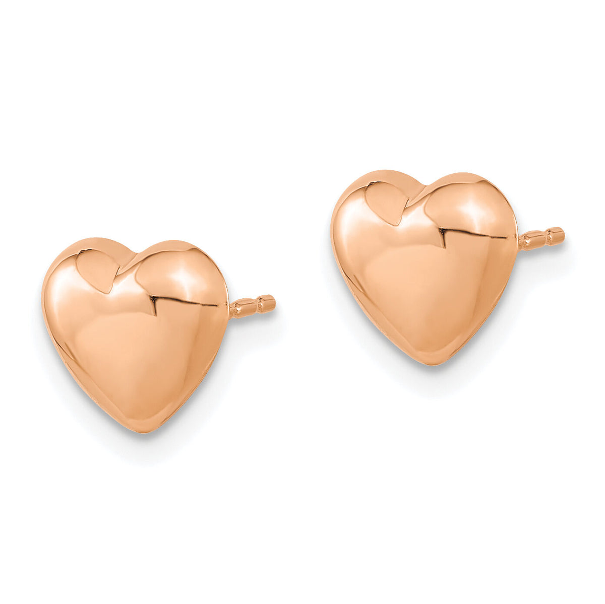 14k Rose Gold Polished Heart Post Earrings-TH968R