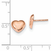 14k Rose Gold Polished Heart Post Earrings-TH968R