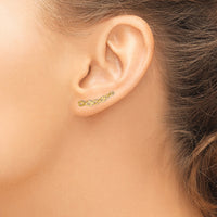 14k Gold Polished Infinity Ear Climber Earrings-TH977