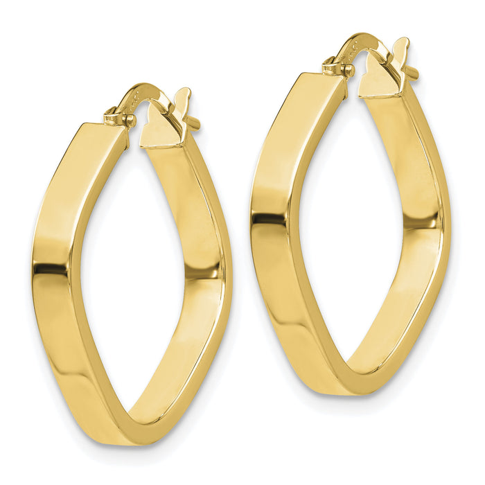14K Flat Edge Square Hoop Earrings-TH980