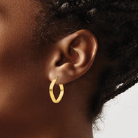 14K Flat Edge Square Hoop Earrings-TH980