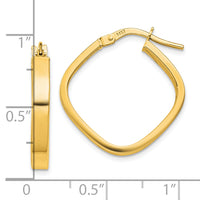 14K Flat Edge Square Hoop Earrings-TH980