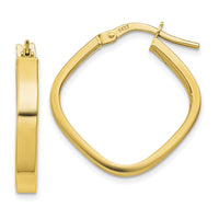 14K Flat Edge Square Hoop Earrings-TH980