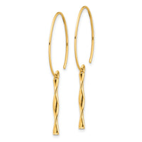 14K Twist Bar Dangle Earrings-TH985