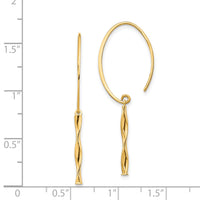 14K Twist Bar Dangle Earrings-TH985