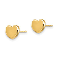 14K Polished Heart Post Earrings-TH993